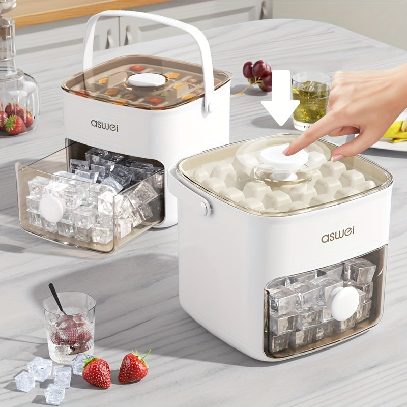 2pcs Easy Pressure Ice Maker-Large Capacity, Food Grade Plastic Ice Cube Tray, Creating Perfect Ice Cubes and Frozen Balls-Kitchen Essential Gadgets