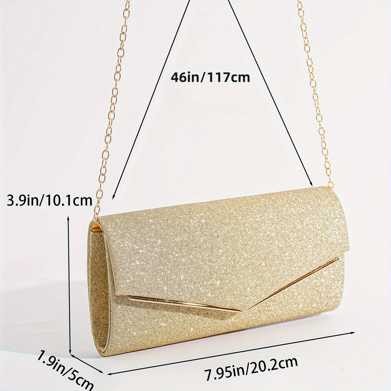 Women's Fashion Clutch With Shoulder Strap And Chain For Evening Party Wallet