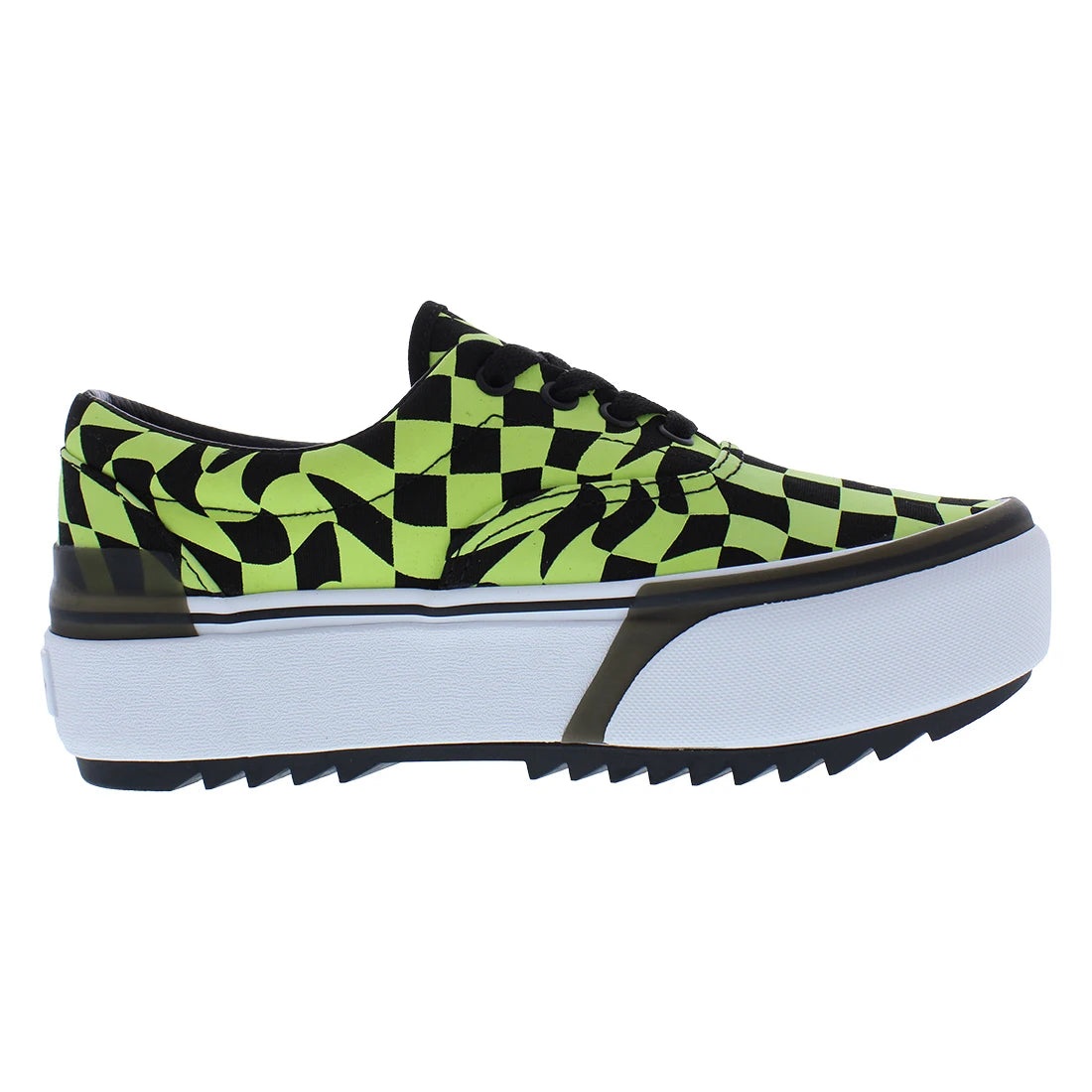 For Unisex Era Stacked Chunky Shoes Warp Check Glow/Black Color | 100% Authentic Made in China