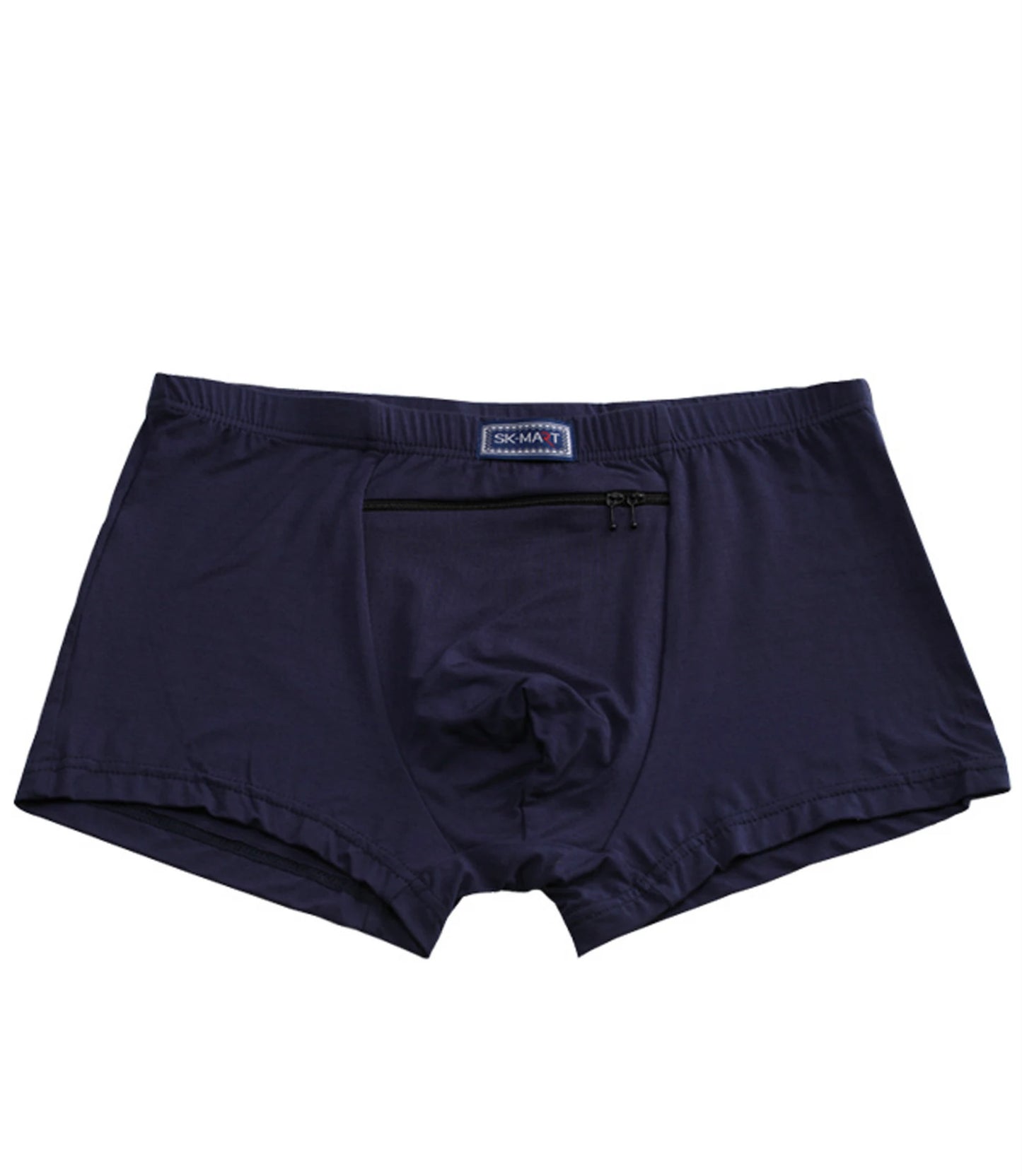 Plus Size 7XL Men's Theft-Proof Underwear Front Double Zipper Pocket Men Panties Modal Comfortable Breathable Sexy Boxer Shorts