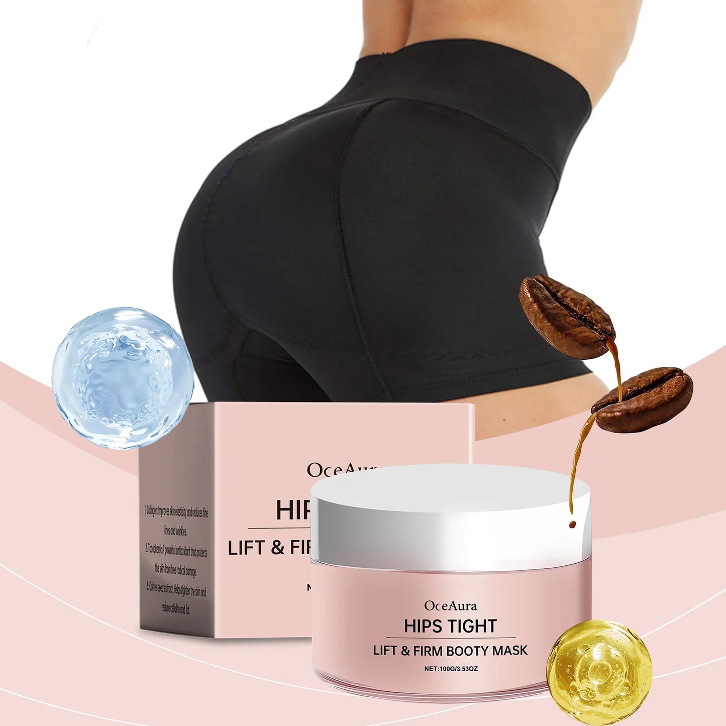 OceAura Firming Butt Care Cream Gentle Hydrating Moisturizing Massage Cream for Skin Firming Body Cream