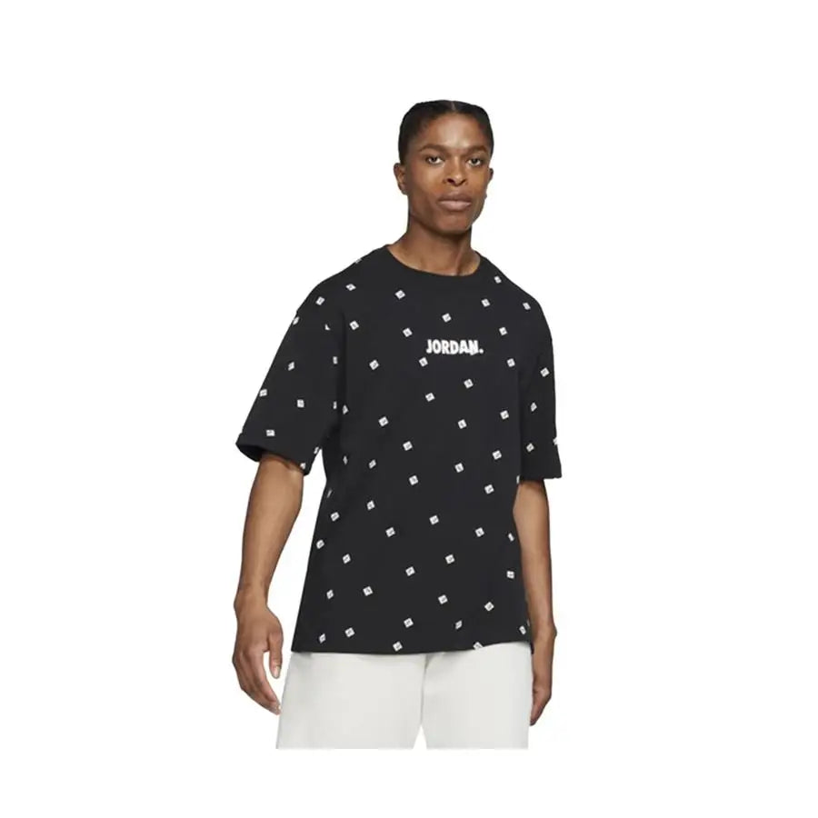Jordan Men's Active Tee in Black/White JMC SS Ctn AOP Solid Pattern 180gsm Fabric with Silk Screen Printing | 100% Authentic