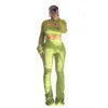 3 Pieces Fashion Winter Clothes Womens Crop Top Knit Sweater Set Women Sweatsuit Set Tracksuit 3 Piece Outfits Set