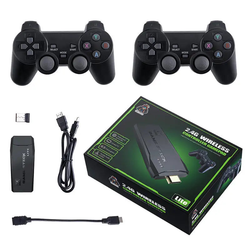 Family TV 64G Built-in 20000 Games Stick 2.4G Wireless Controller Gamepad 4K HD M8 Video Game Console M8