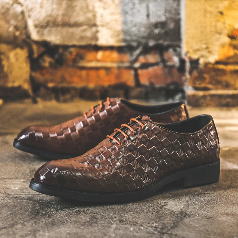 Chaussures En Cuir Oxford Shoes Men 2026 Genuine Leather Wedding Men's Formal Dress Shoe Male Brogue Handmade Zapato Hombre