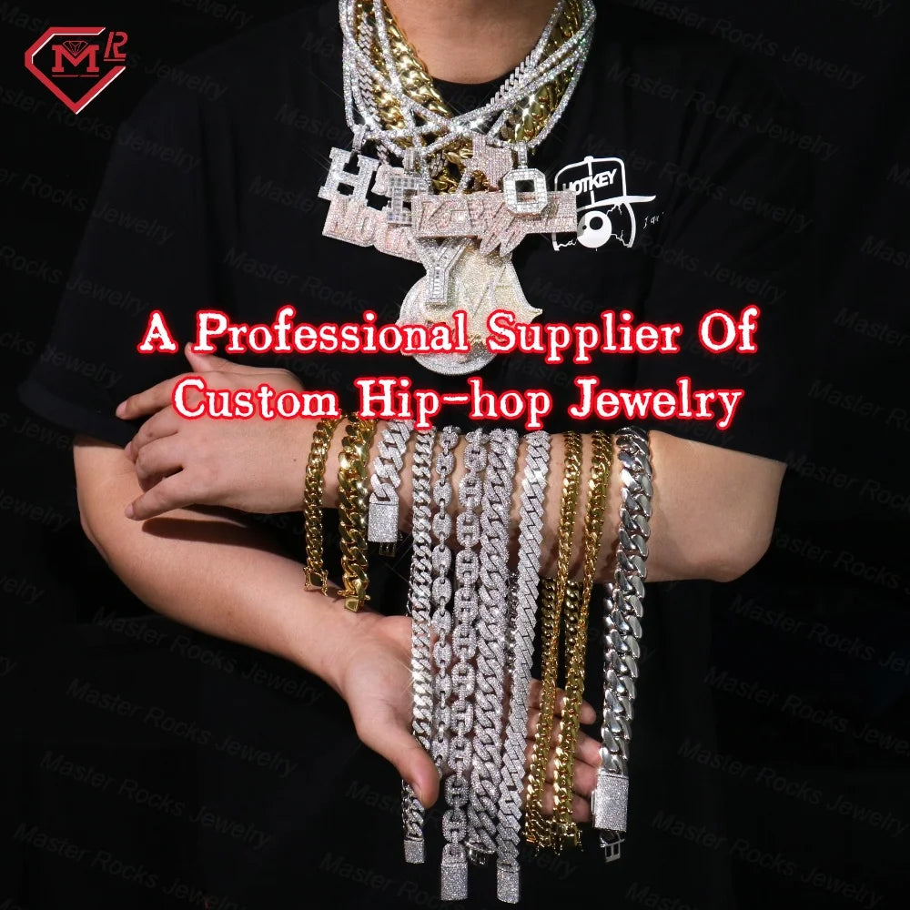 In Stock Moissanite Cross Pendant Silver 925 VVS Diamond Hip Hop Jewelry Iced Out Moissanite Pendant