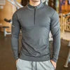 Compression T-shirts Men Fitness WearCustom Long Sleeve Zip Gym Workout Clothing