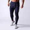 Men's Skinny Compression Pants With Zipper Pockets Workout Running Leggings Fitness Jogger Gym Trousers