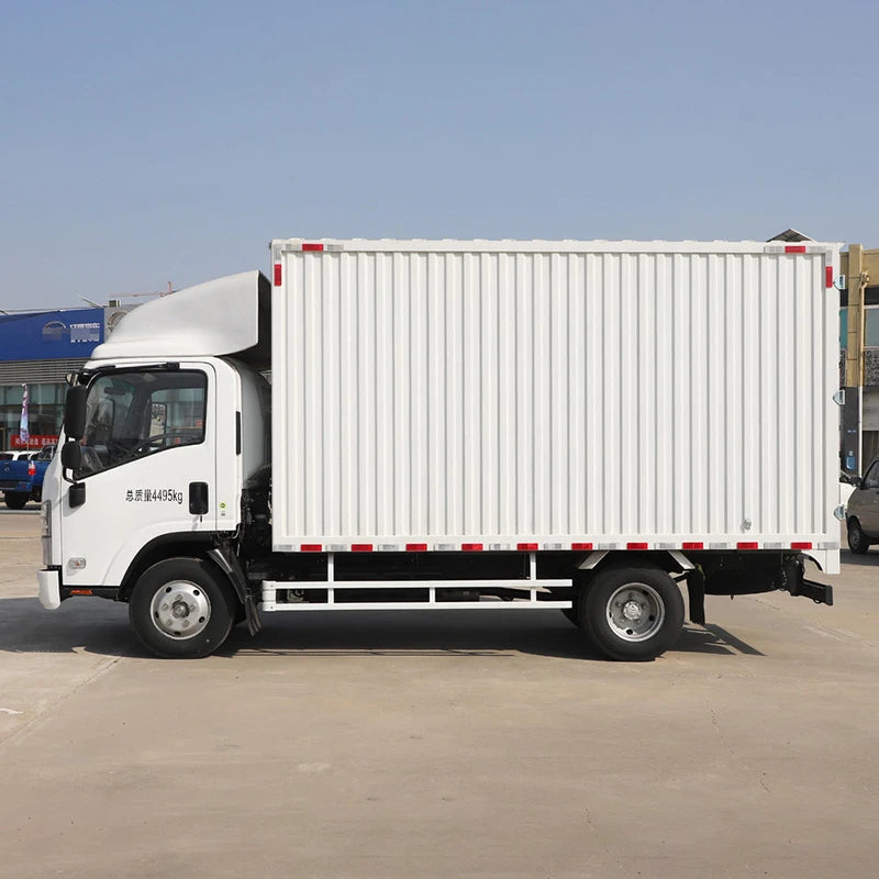 Isuzu ELF KV100 4*2 Diesel Van Cargo Truck 5-10 Ton Light with Rear Steering Left Box Truck for Express Transportation