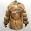 Janefur Fashion Warm Winter Full Pelt Red Fox Jacket for Women Thicken High Quality Genuine Real Fur Women Coat Red Fox Coat