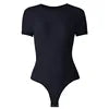 USA Warehouse Shipping Going Out T Shirt Tops Second-skin Feel Recycle Shapewear Crew Neck Short Sleeve Bodysuit for Women