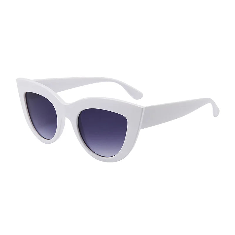 SHAUNA Retro Cat Eye Sunglasses Women UV400 Metal Hinge Fashion Gradient Mirror
