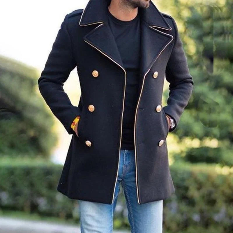Fashion Men Casual Suit Jacket Wholesale Autumn and Winter Single Button Lapel Coat Long Men's Coat OVERCOAT for Men