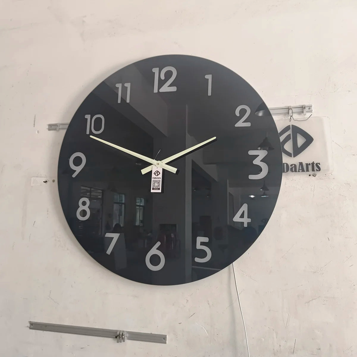 46CM Indoor With LED Night Light Mirror Living Room Wall Hanging Roman Number Round Glass Home Decor Clock Dropshipping DDP