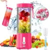 Mini Blender 450ml Stainless Steel BPA Free USB Recharging Electric Blender Camping Juice Blender