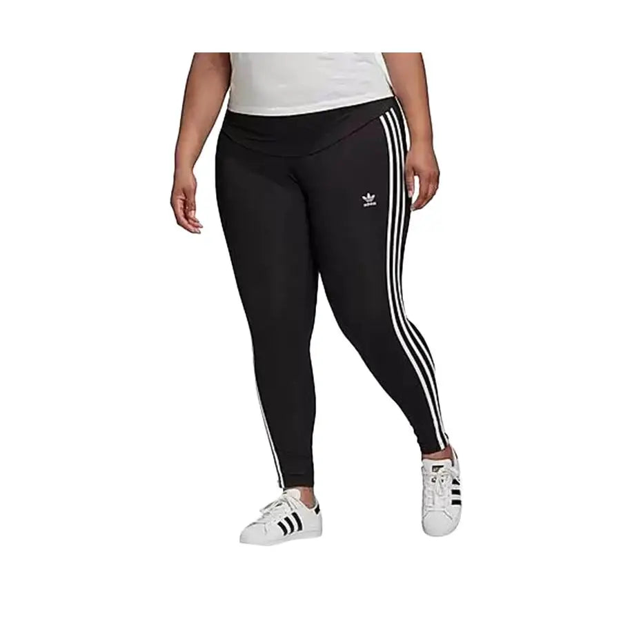 For Originals Plus 3 Stripe Women's Active Pants Black/White 1X | 100% Authentic Model MSS-GD2342