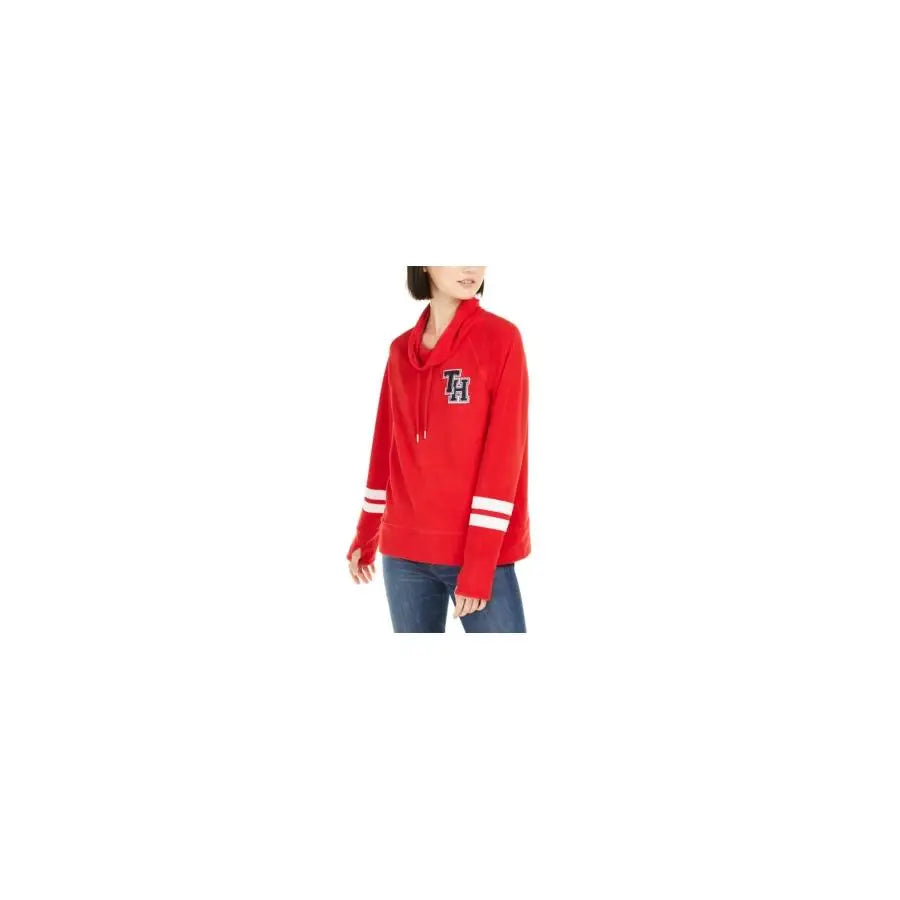 Tommy Hilfiger Sport Funnel-Neck Womens Active Sweaters Color: Red | 100% Authentic