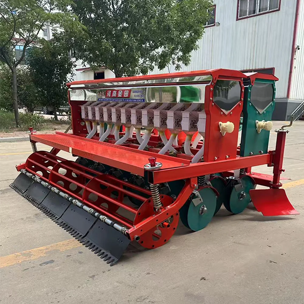 Large 50HP Tractor Traction Wheat and Millet Seeder 4WD Gear Drive Wheel Pump Engine-for Grass Seed Fertilizer Planting