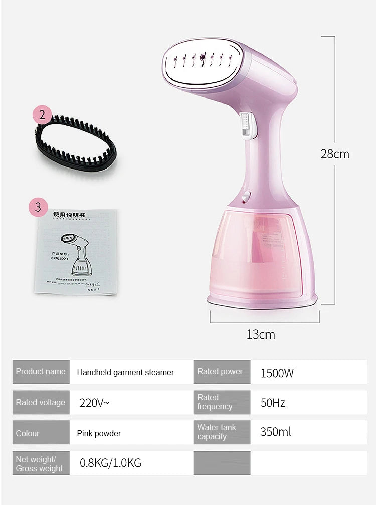 saengQ Steam Iron Garment Steamer Handheld Fabric 1500W Travel Vertical 350ml Mini Portable Home Travelling For Clothes Ironing