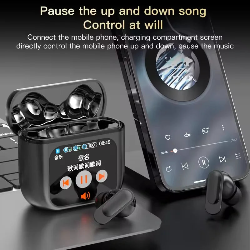 2024 New Design LCD Touch Screen SE60 TWS Tws Earbuds Waterproof Earphone Wireless Headphones