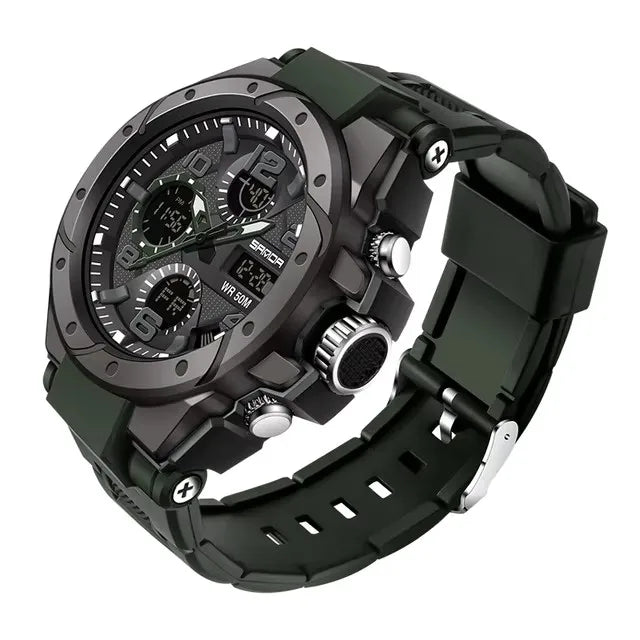SANDA 6008 Hot Selling Fashion Casual Sport Silicone Strap Watch Digital Quartz Wristwatch Gift Couple Watches for Men and Women
