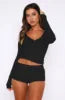 Women's Sets Loungewear Polyester 2piece Set Xl Women Clothing Long Sleeves Crop Top V-neck Tshirt and Pants Streetwear Wear