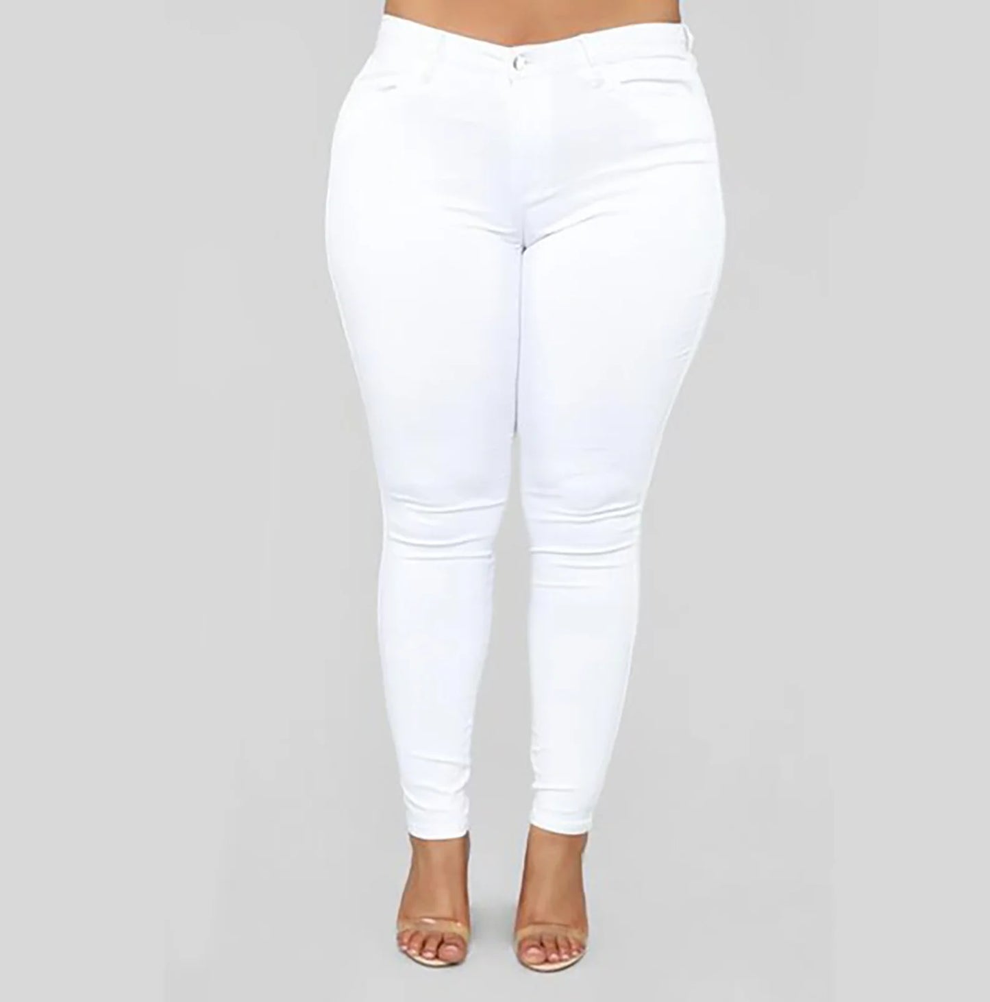 Women's Plus Size High Waist Denim Jeans Chic Summer Chic Straight Pencil Styles Full Length Stretchy Fit Cute Chic Pants