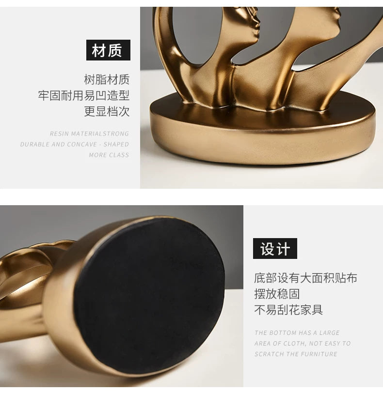 Statue Abstract Resin Desktop Ornaments Sculpture Miniature Figurines Face Character Nordic Art Crafts Office Home