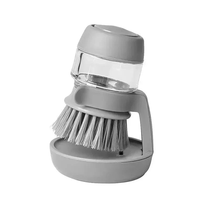 Automatic Liquid Dishwashing Brush Kitchen Household Dishwashing Brush Cleaning Kitchen Soap Dispenser Brush Gray/green