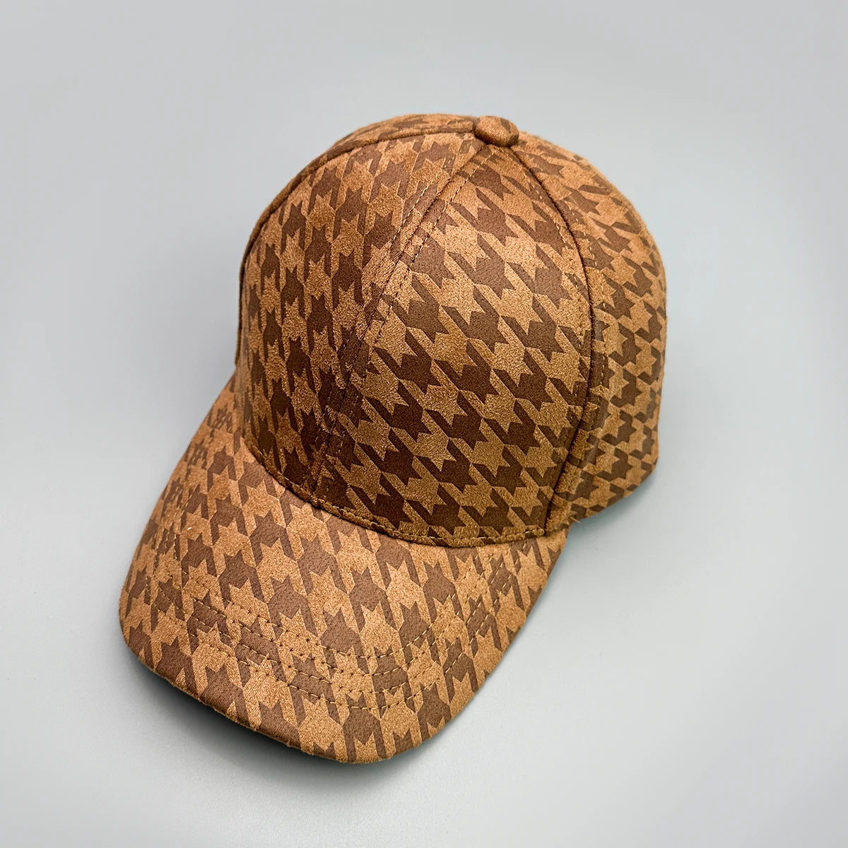 Classical Retro Houndstooth Baseball Hats New Unisex Sunshade Color Block Breathable Leather Versatile ins Fashion Peaked Caps