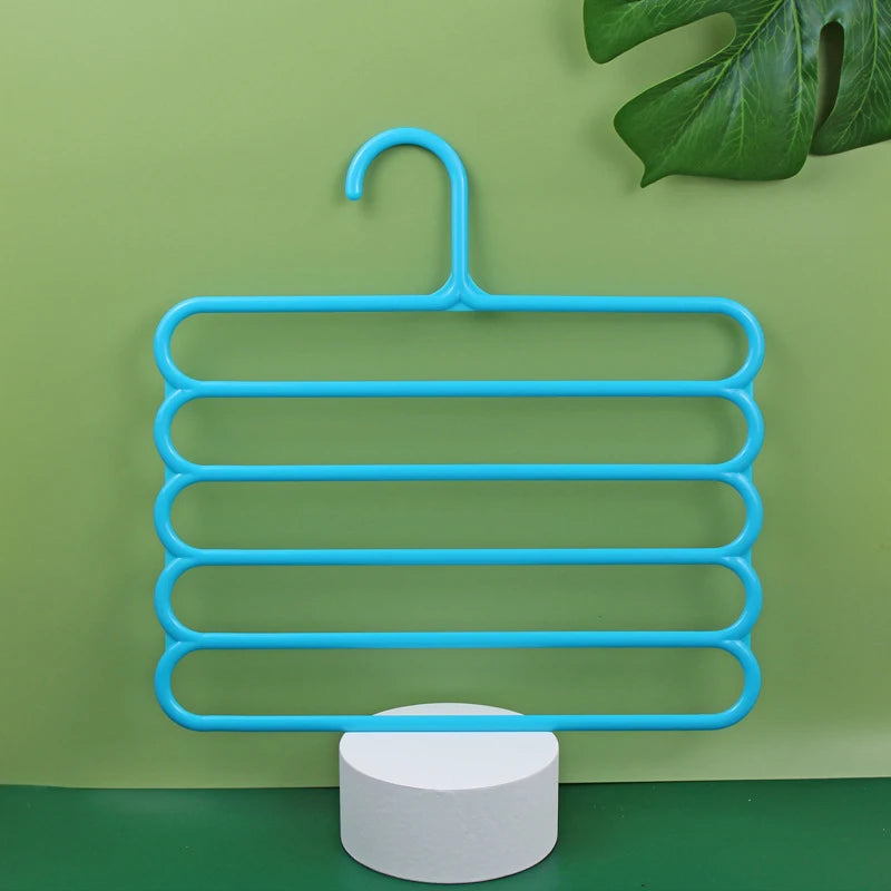 Clothes Hangers Trousers Hangers Holders Closet Storage Organizers 5 Layers Pants Towel Scarfs Racks Storage Organization