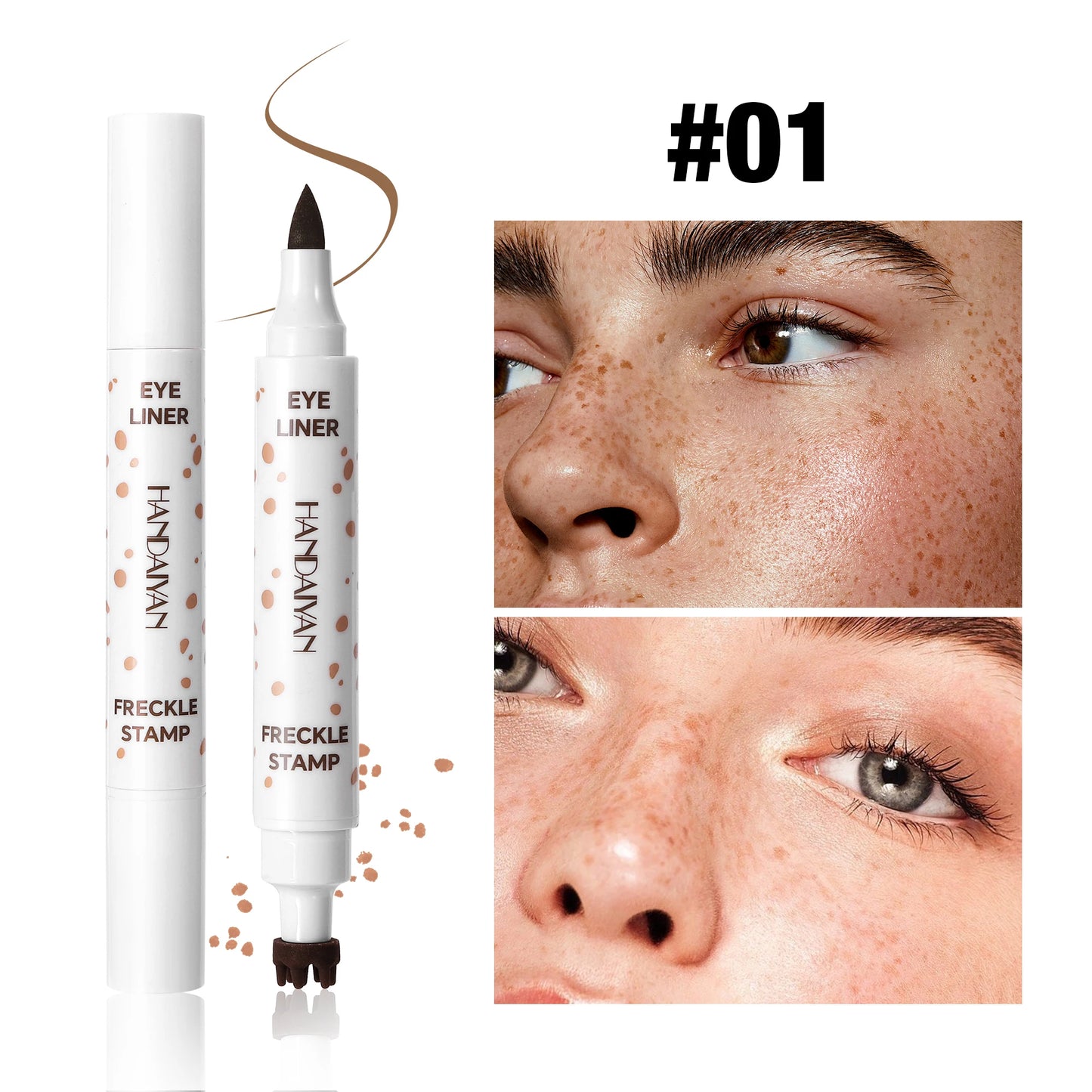 Double Head Concealer Pen Waterproof Long Lasting Freckle Stamp Eyeliner Quick Dry Natural Cover Pencil Life Like Makeup