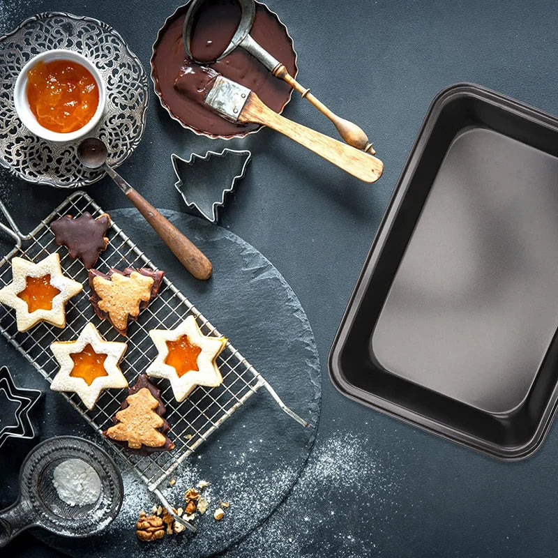 1Pc Nonstick Cake Pan Rectangular Casserole Pans Casserole Baking Pan Lasagna Container Carbon Steel Baking Pan