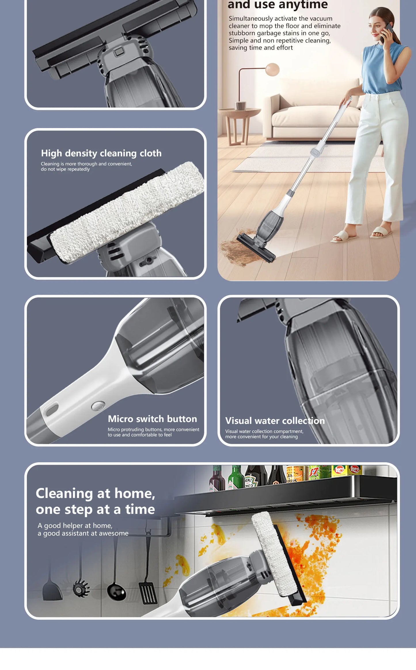 Window Cleaner Electric Glass Handheld Cordless Window Cleaning Tools Multifunctional Wireless USB Rechargeable Vacuum Cleaner