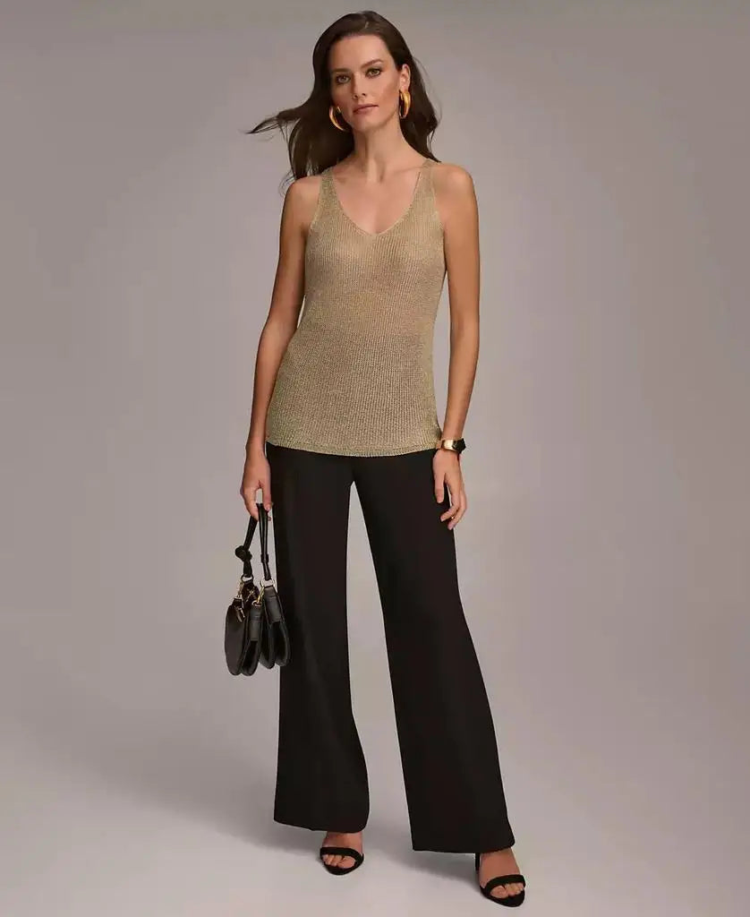 Donna Karan Women's Metallic-Knit Tank Top | Donna Karan New York