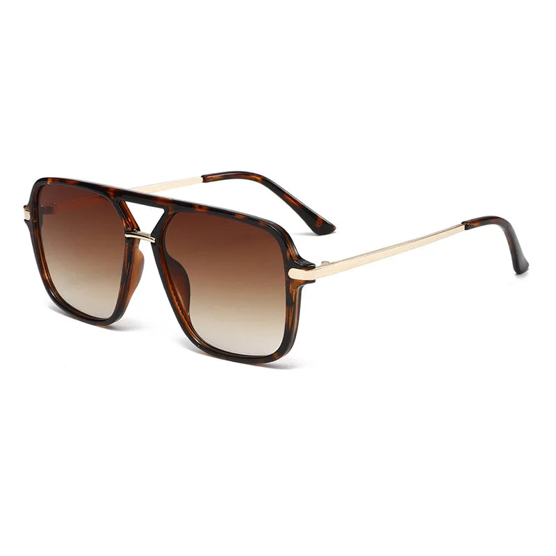 SHAUNA Fashion Double Bridges Square Sunglasses Women Men Retro Gradient Sun Glasses Shades UV400