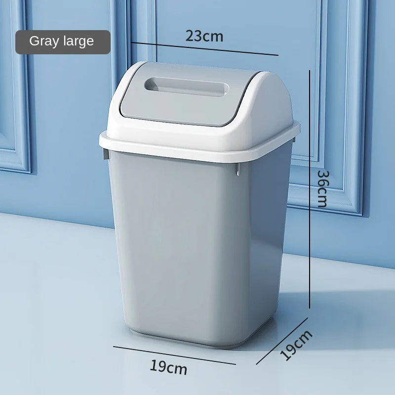 Trash can household bathroom toilet kitchen living room with cover bedroom large capacity shaking cover storage bucket