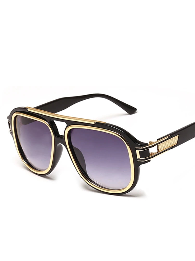 New Luxury Men's Sunglasses with Retro Oversized Square Lenses, Offering Uv Protection, Suitable for Casual Outdoor Driving