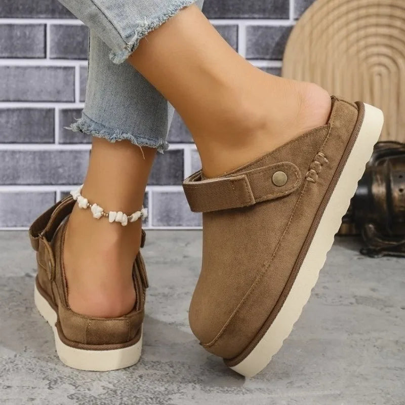 Woman Slippers Leather Non-Slip Soft Platform Shoes Flip Flops Summer Wedge Slippers Lightweight Orthopedic Sandals Slides Women