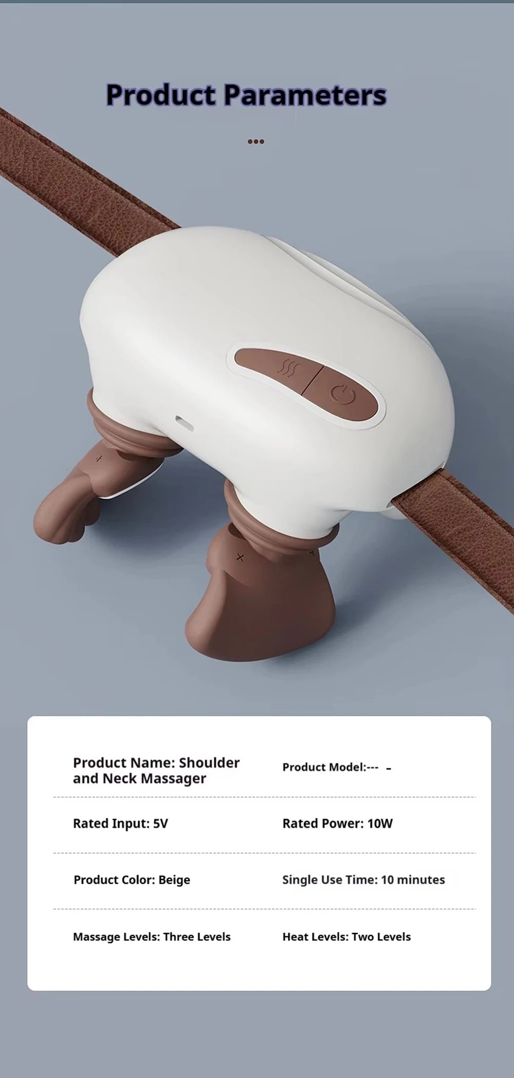 Neck Shoulder Massager Kneading Shiatsu Massager Shawl Kneading Spine Back Muscle Relaxer Trapezius Neck and Shoulder Massage