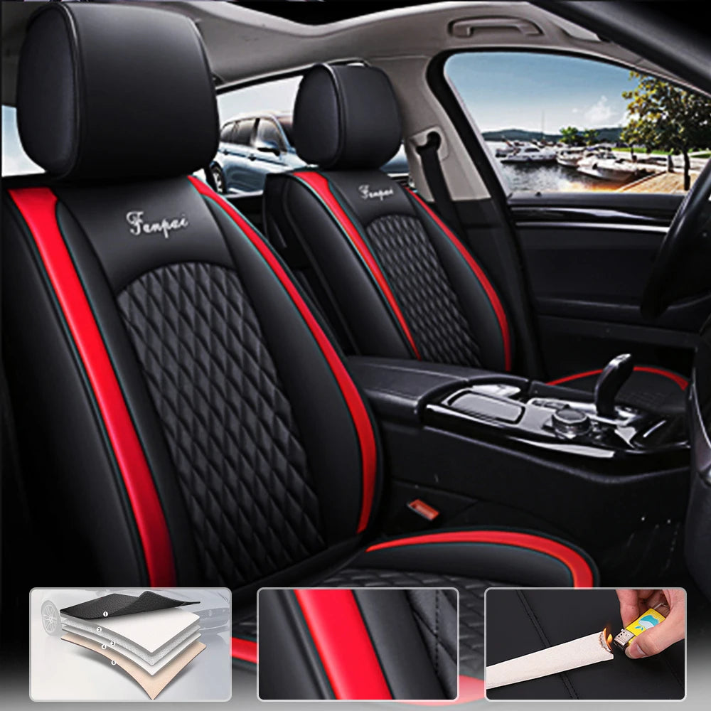 Black Red Car Seat Covers 5-Seats Protection Cushion Ct0008 Universal Seat Cover
