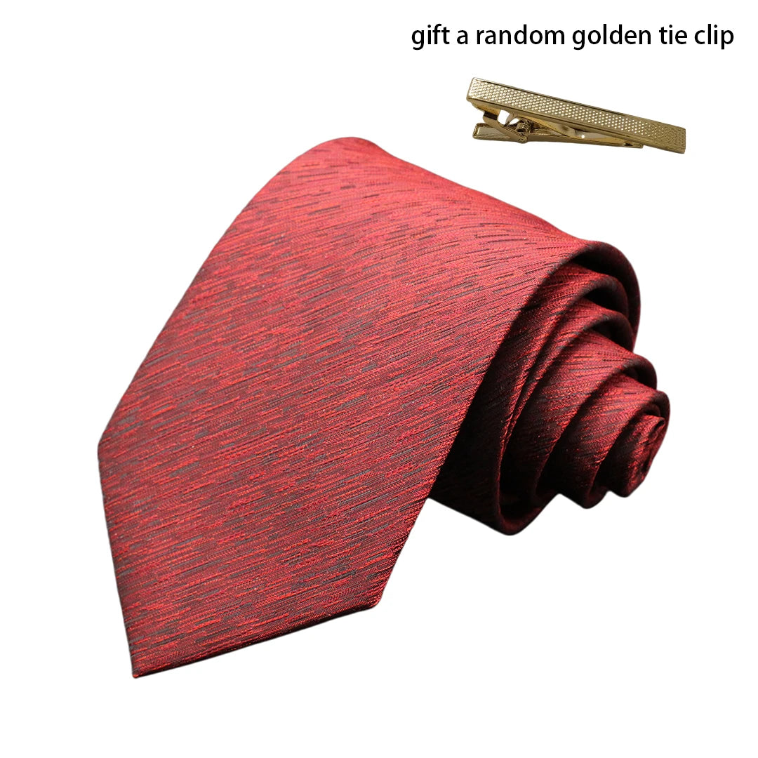 Men's Red Purple Plaid Tie stripe Handmade Woven Fashion Business Tie Geometric Style Polyester Silk Material for Wedding