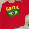 BRAZIL flag illustration women's sweatshirts