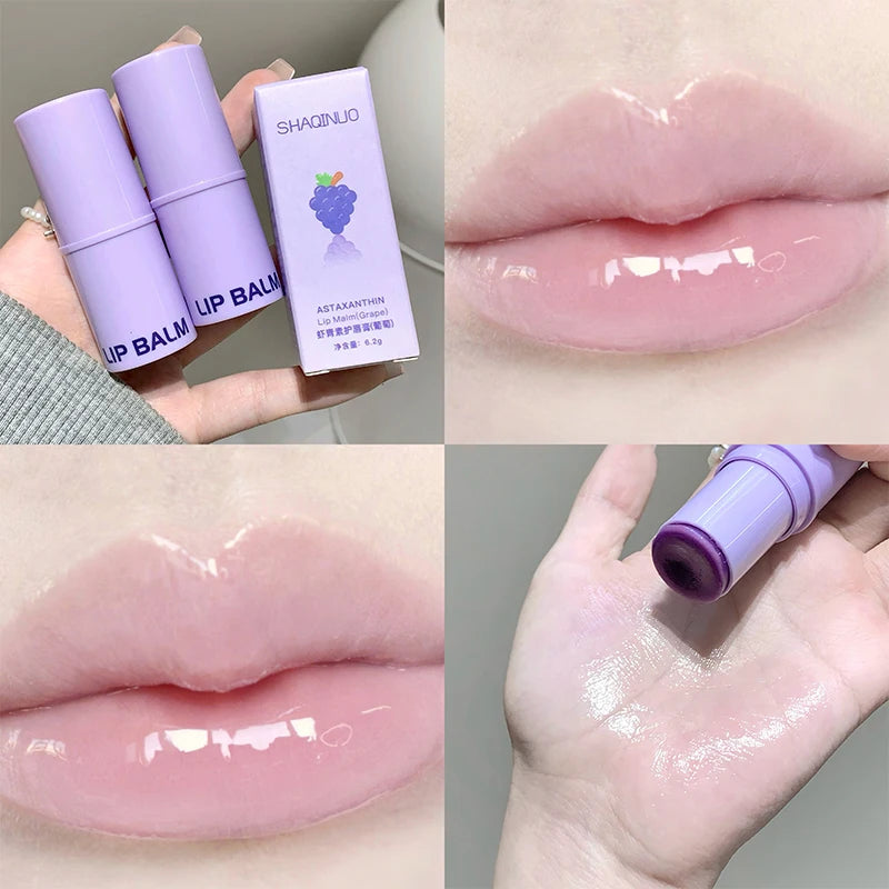 SHAQINUO Astaxanthin Lip Balm - Deep Moisturizing, Reduces Lip Lines, Fruity Fragrance, Say Goodbye to Chapped Lips