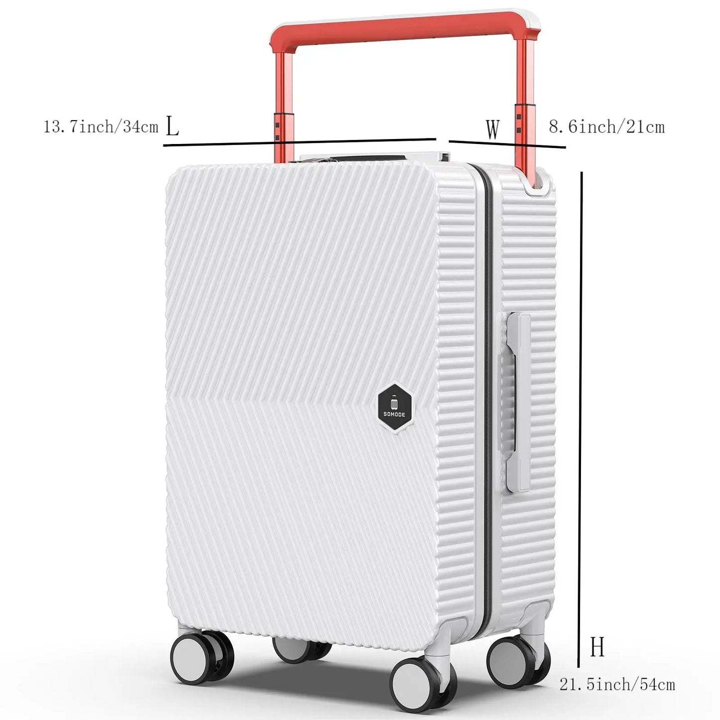 Lightweight 22 Carry on Luggage, Hard Shell Suitcase with 360°Spinner Wheels, Airline Boarded Suitcase & LSA Lock Dual Zippers