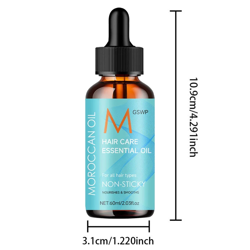 GSWP Moroccan Argan Oil Hair Oil deeply nourishes hair, leaving it smooth, shiny, and effectively tames frizz.60ml