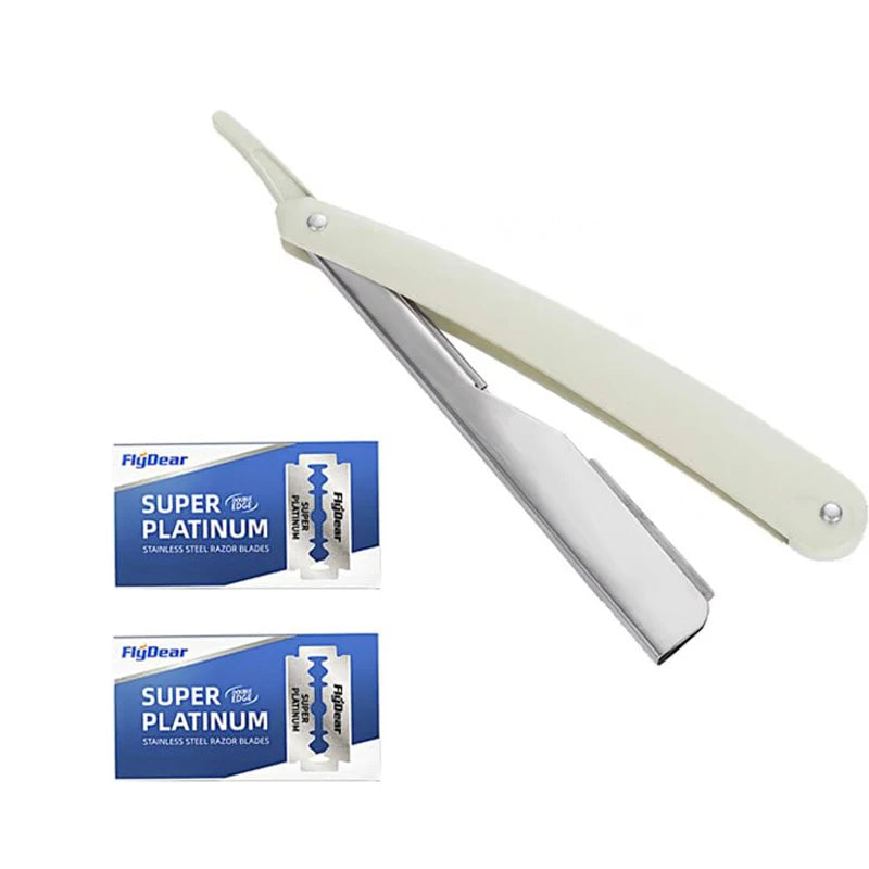 Manual Shaver for Men Barbershop Razor Stainless Steel Shank Is Easy To Use Safety Razor 1Pcs Shaving Razor with 10pcs Blades