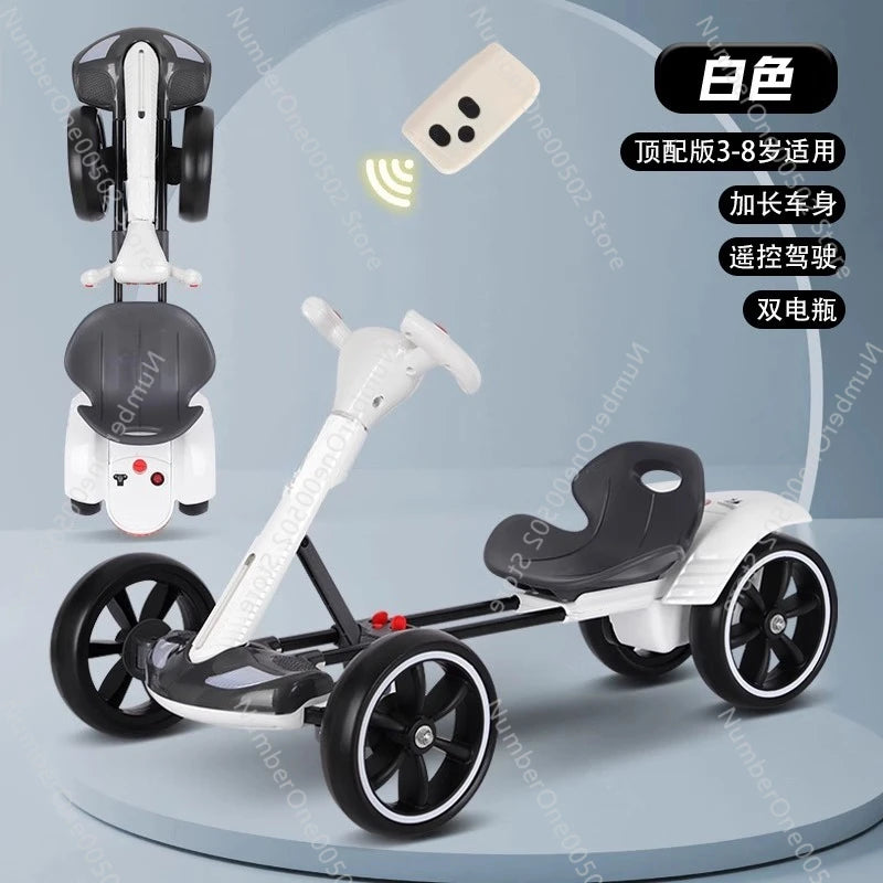 Children's electric kart electric four-wheeler foldable adults can sit in a portable children's car