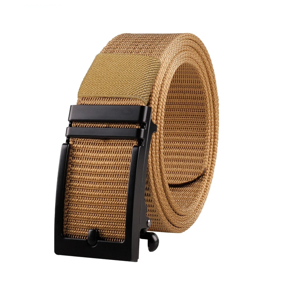 Nylon Belt for Men's Alloy Buckle Canvas Belt Outdoor Training with Tactical Automatic ratchet Belts golf Casual 140 Cinturones