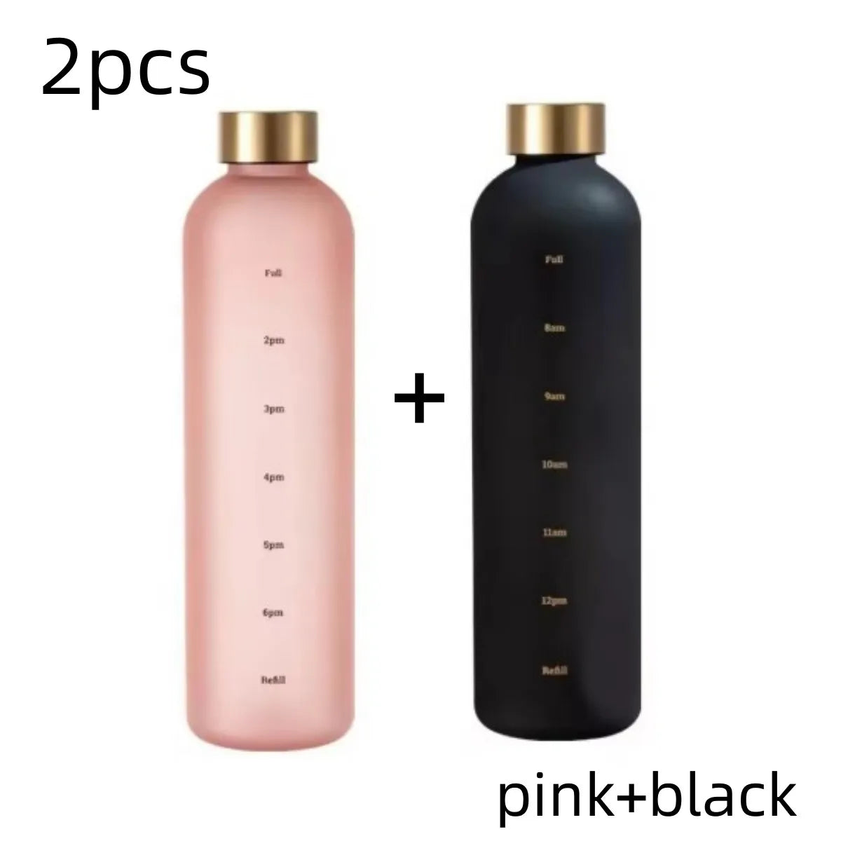 1L Water Bottle with Time Marker 32 OZ Fitness Sports Outdoor Travel Portable Leakproof Drinkware BPA Free Frosted Drink Bottles